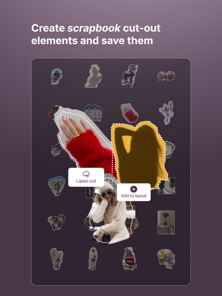 Create scrapbook cut-out elements on iPad in Exposure